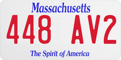 MA license plate 448AV2