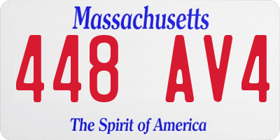 MA license plate 448AV4