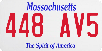 MA license plate 448AV5