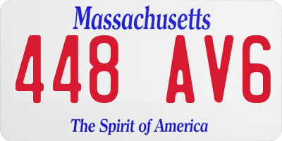 MA license plate 448AV6