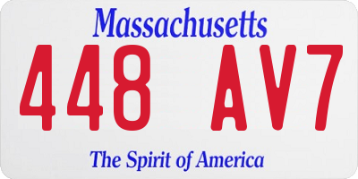 MA license plate 448AV7