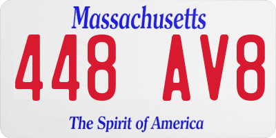 MA license plate 448AV8
