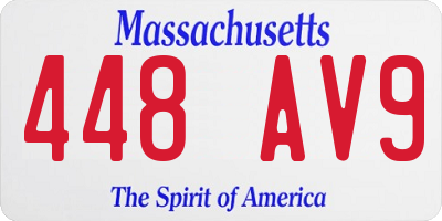 MA license plate 448AV9