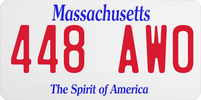 MA license plate 448AW0