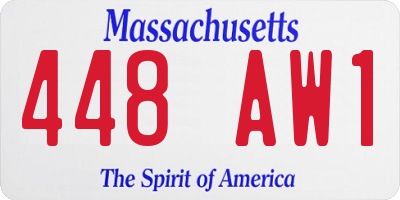 MA license plate 448AW1