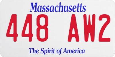 MA license plate 448AW2