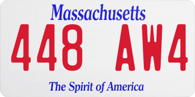 MA license plate 448AW4