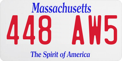 MA license plate 448AW5