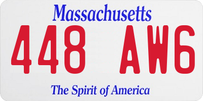 MA license plate 448AW6
