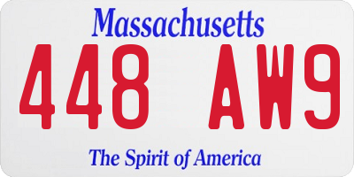 MA license plate 448AW9