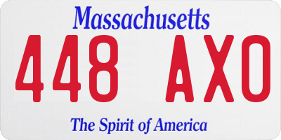 MA license plate 448AX0