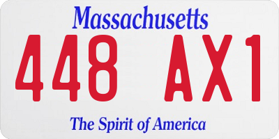 MA license plate 448AX1