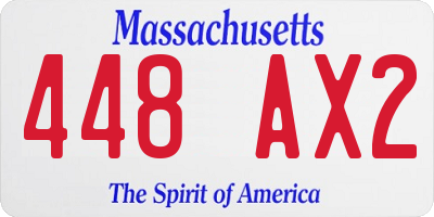 MA license plate 448AX2