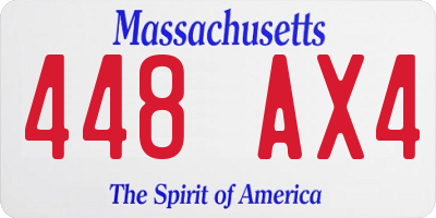 MA license plate 448AX4