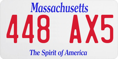 MA license plate 448AX5