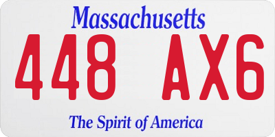 MA license plate 448AX6