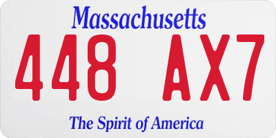 MA license plate 448AX7