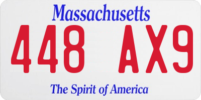 MA license plate 448AX9