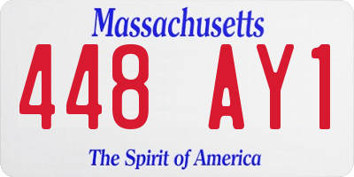 MA license plate 448AY1
