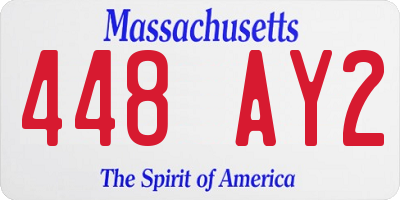 MA license plate 448AY2