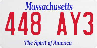 MA license plate 448AY3