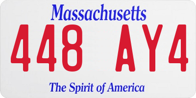 MA license plate 448AY4