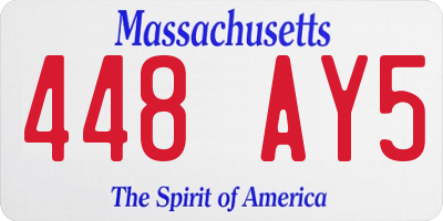 MA license plate 448AY5
