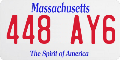 MA license plate 448AY6