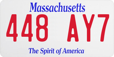 MA license plate 448AY7