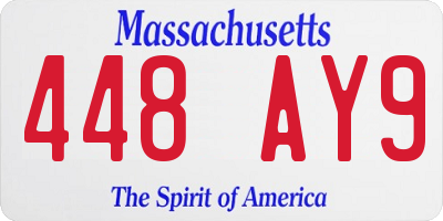 MA license plate 448AY9