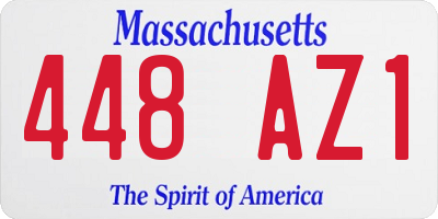 MA license plate 448AZ1