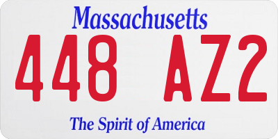 MA license plate 448AZ2