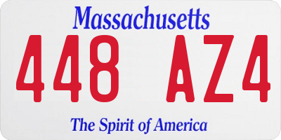 MA license plate 448AZ4
