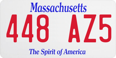MA license plate 448AZ5
