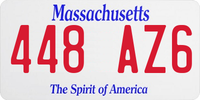 MA license plate 448AZ6