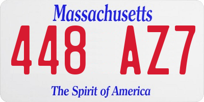 MA license plate 448AZ7
