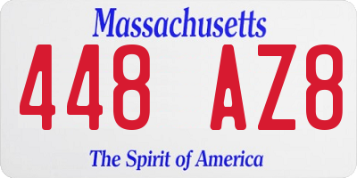 MA license plate 448AZ8