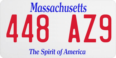 MA license plate 448AZ9