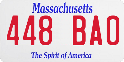 MA license plate 448BA0