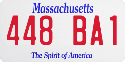 MA license plate 448BA1