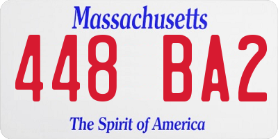 MA license plate 448BA2