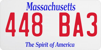 MA license plate 448BA3