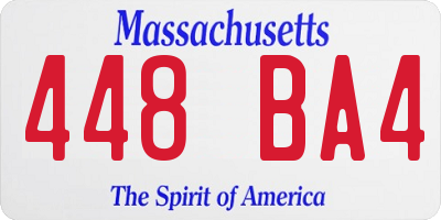 MA license plate 448BA4