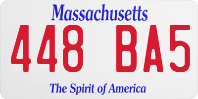 MA license plate 448BA5