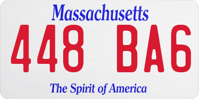 MA license plate 448BA6