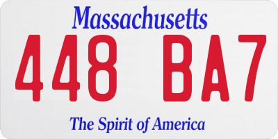 MA license plate 448BA7