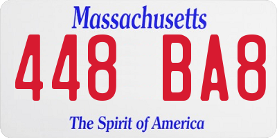 MA license plate 448BA8