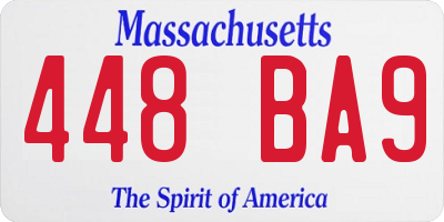 MA license plate 448BA9