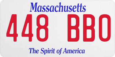MA license plate 448BB0