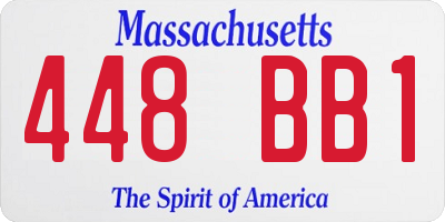 MA license plate 448BB1